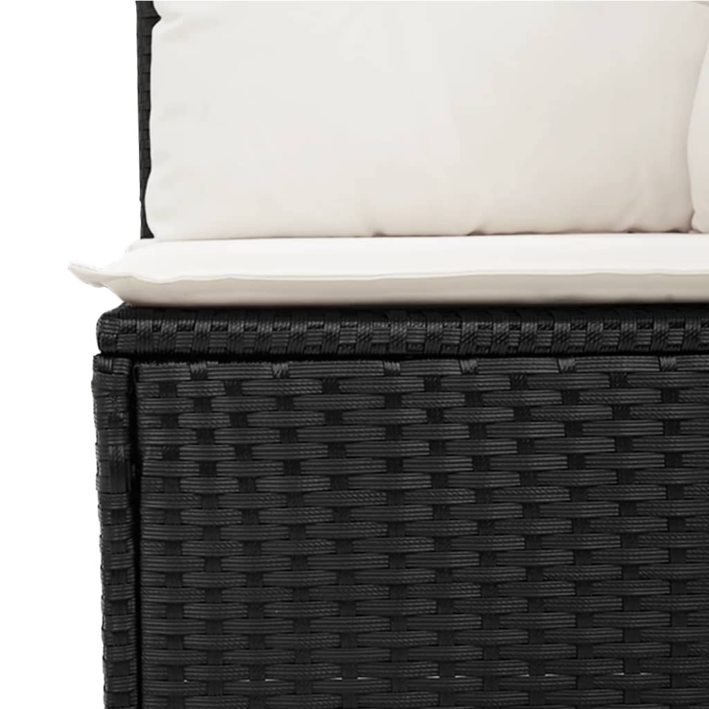 sofasæt til haven 9 dele med hynder polyrattan sort