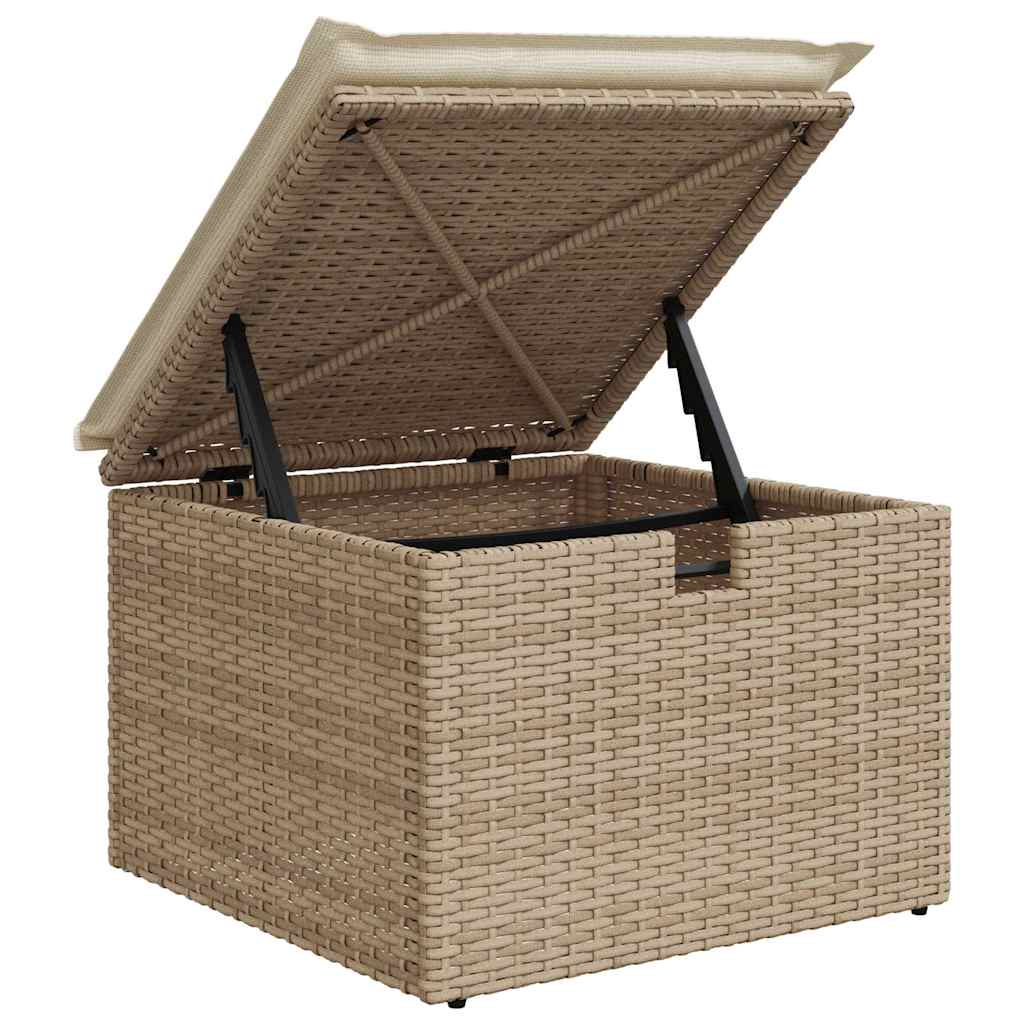 sofasæt til haven 7 dele med hynder polyrattan beige