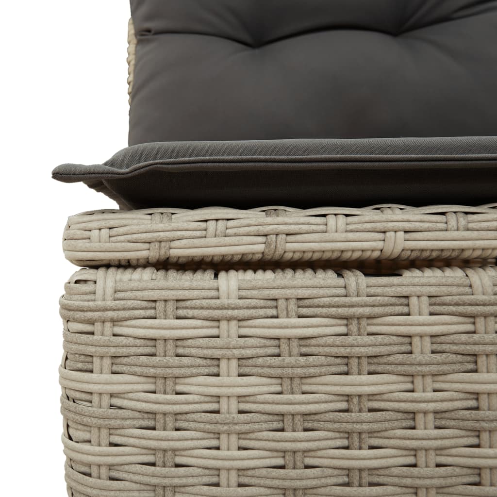 sofasæt til haven 7 dele med hynder polyrattan lysegrå