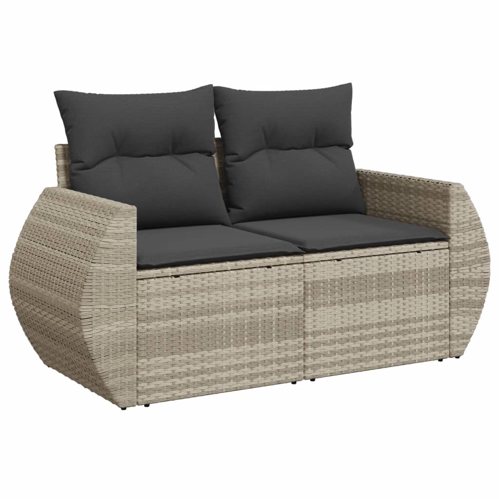 sofasæt til haven 8 dele med hynder polyrattan lysegrå