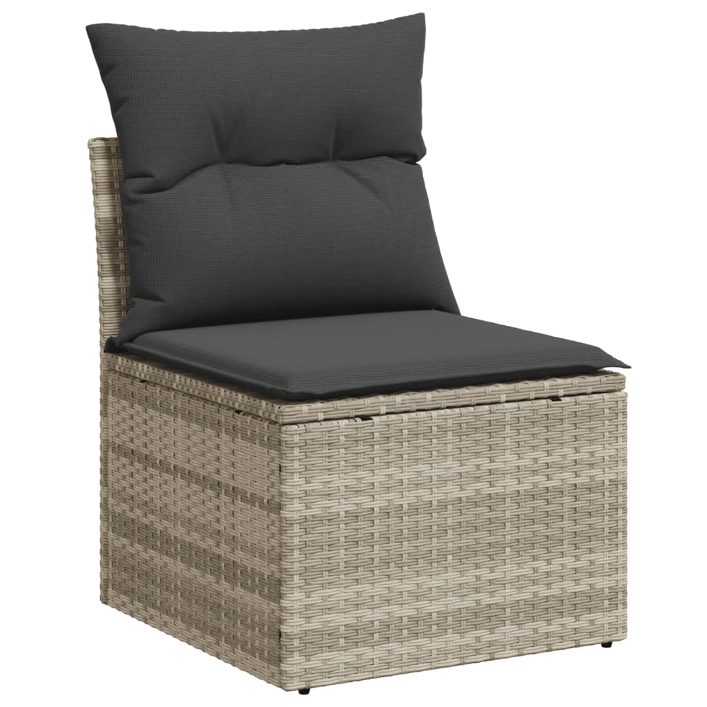 sofasæt til haven 8 dele med hynder polyrattan lysegrå
