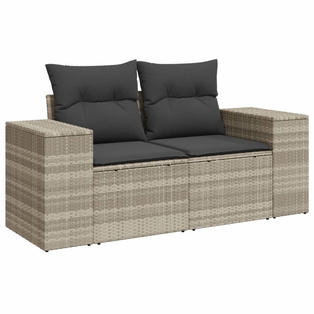 sofasæt til haven 8 dele med hynder polyrattan lysegrå