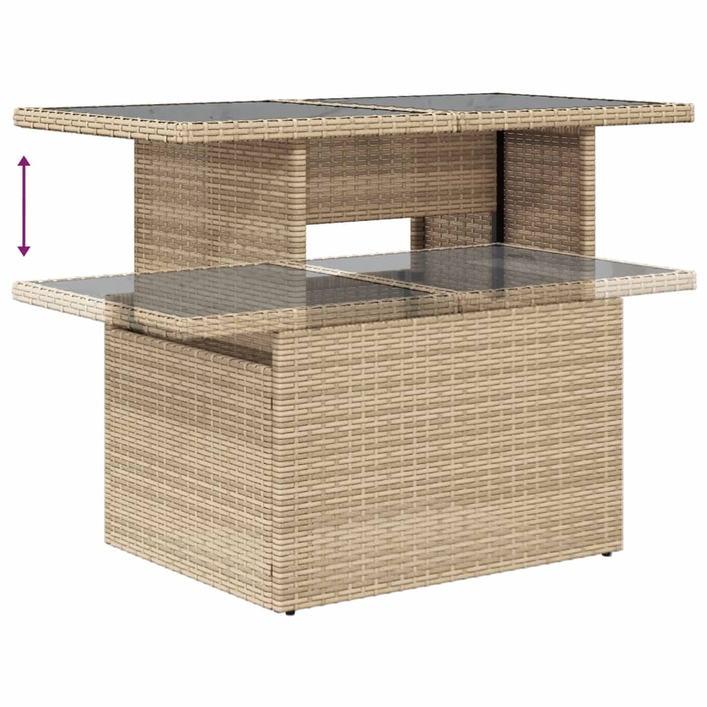 sofasæt til haven 9 dele med hynder polyrattan beige