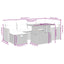 sofasæt til haven 7 dele med hynder polyrattan sort