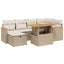 sofasæt til haven 7 dele med hynder polyrattan beige