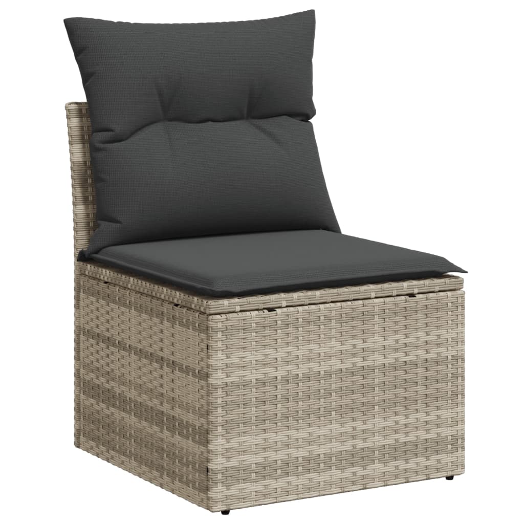 loungesæt til haven 11 dele med hynder polyrattan grå