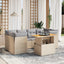 sofasæt til haven 7 dele med hynder polyrattan beige