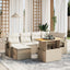 sofasæt til haven 7 dele med hynder polyrattan beige