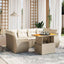 sofasæt til haven 7 dele med hynder polyrattan beige