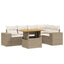 sofasæt til haven 6 dele med hynder polyrattan beige