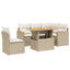 sofasæt til haven 6 dele med hynder polyrattan beige