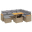 sofasæt til haven 8 dele med hynder polyrattan beige