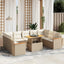 sofasæt til haven 10 dele med hynder polyrattan beige