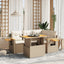 sofasæt til haven 5 dele med hynder polyrattan beige