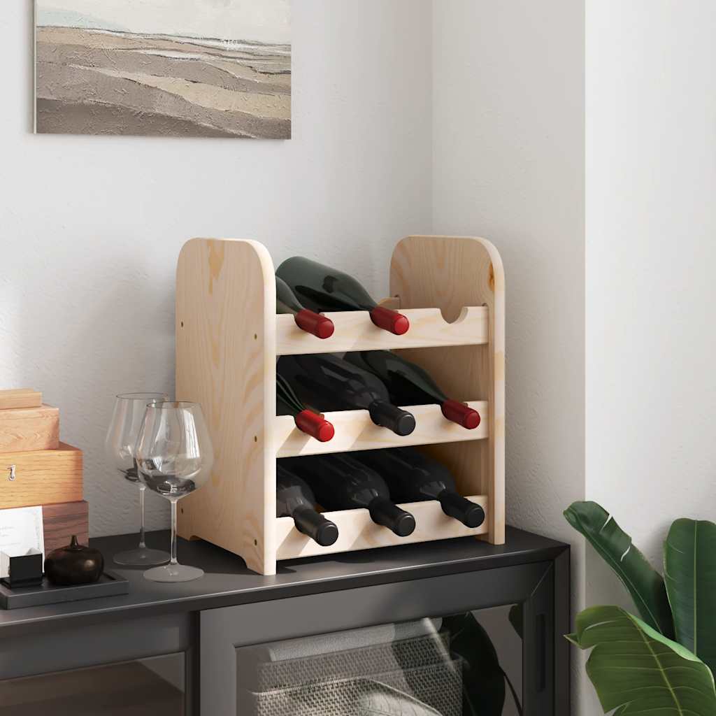 vinreol 33x25x37 cm massivt fyrretræ