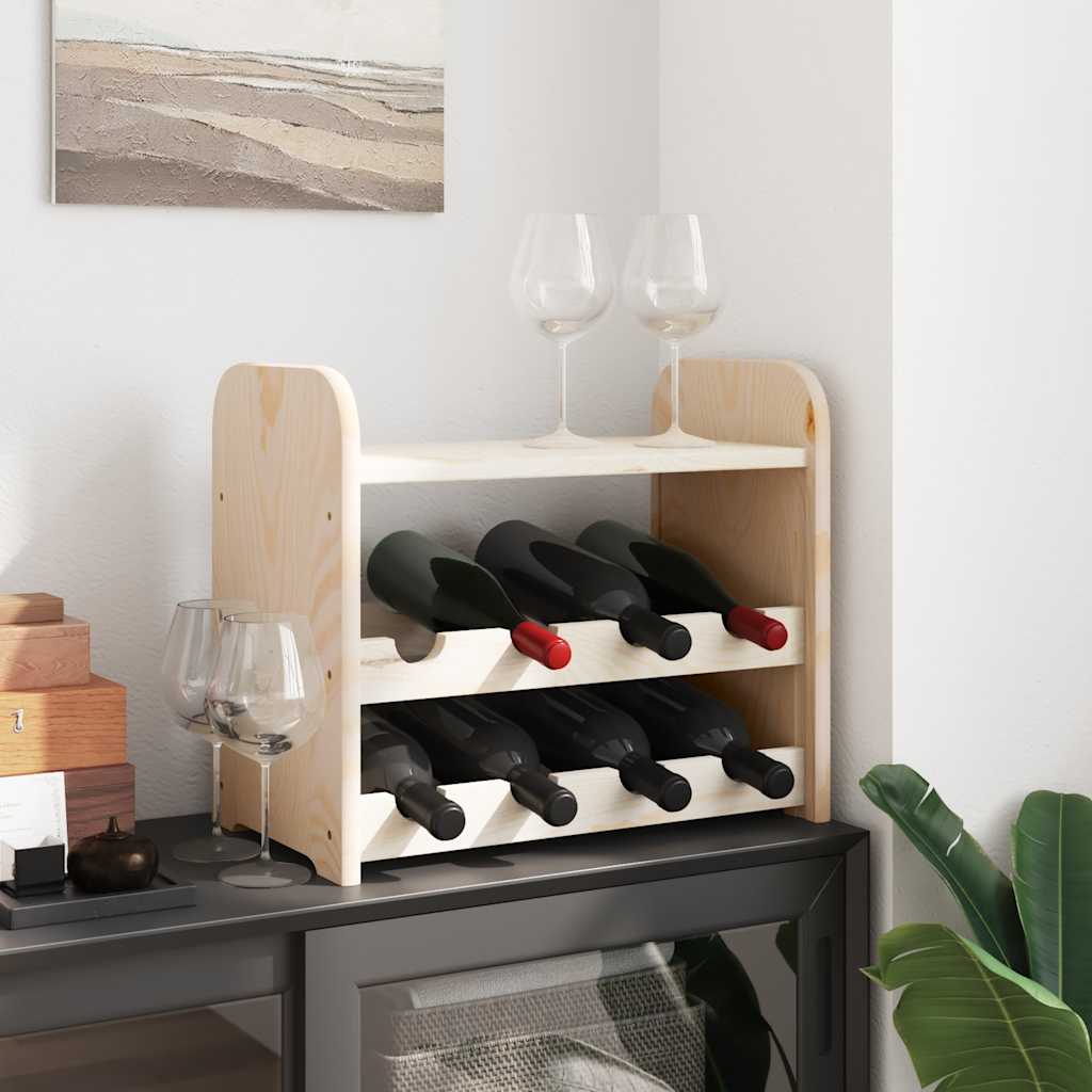 vinreol med topplade 43x25x37 cm massivt fyrretræ