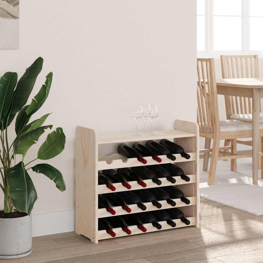 vinreol med topplade 67,5x25x60 cm massivt fyrretræ