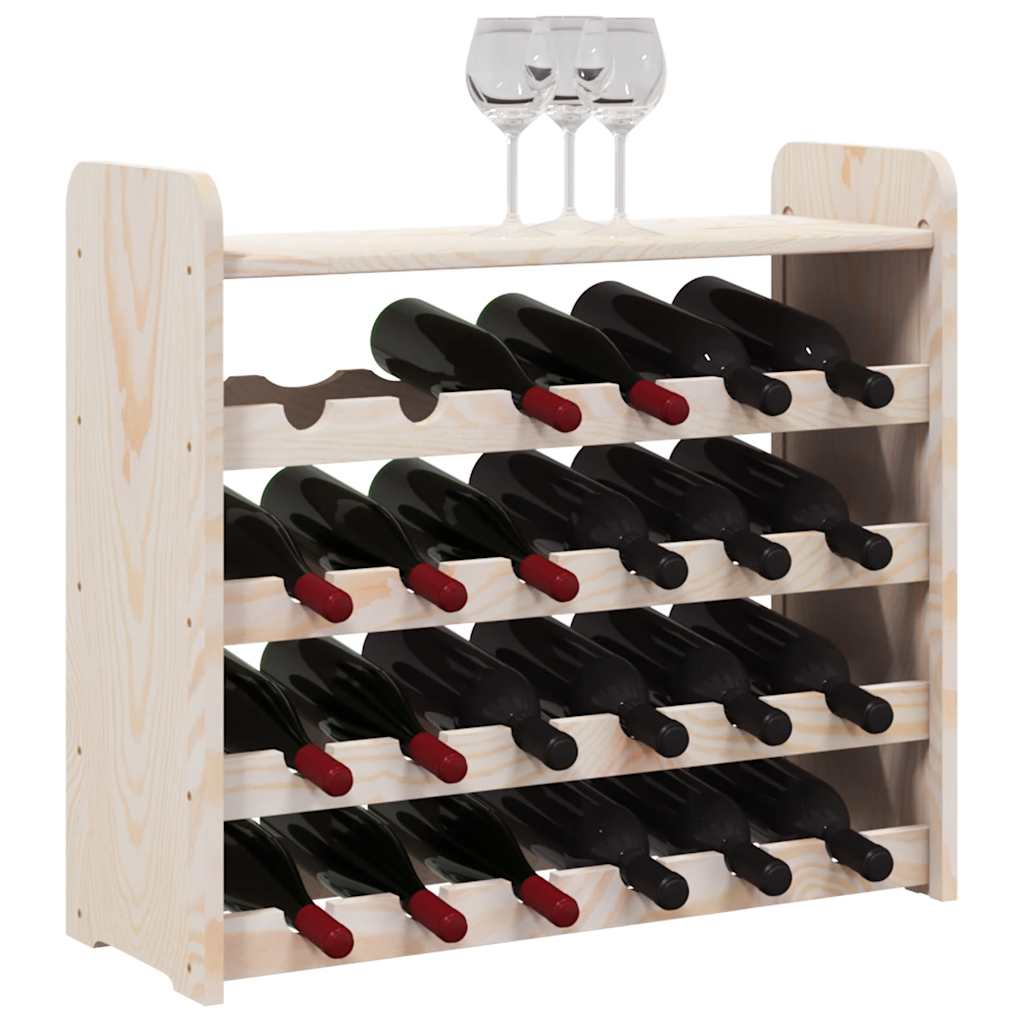 vinreol med topplade 67,5x25x60 cm massivt fyrretræ