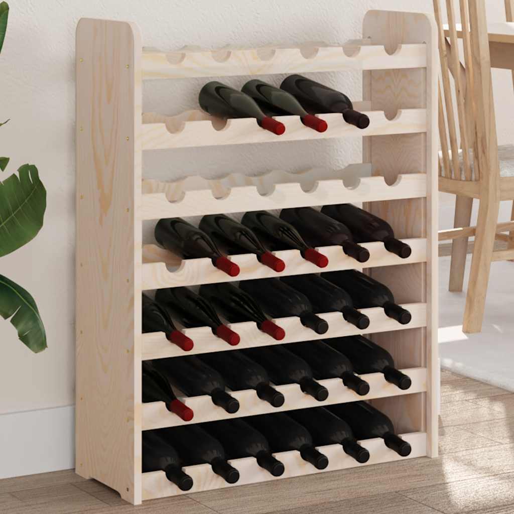 vinreol 67,5x25x87 cm massivt fyrretræ