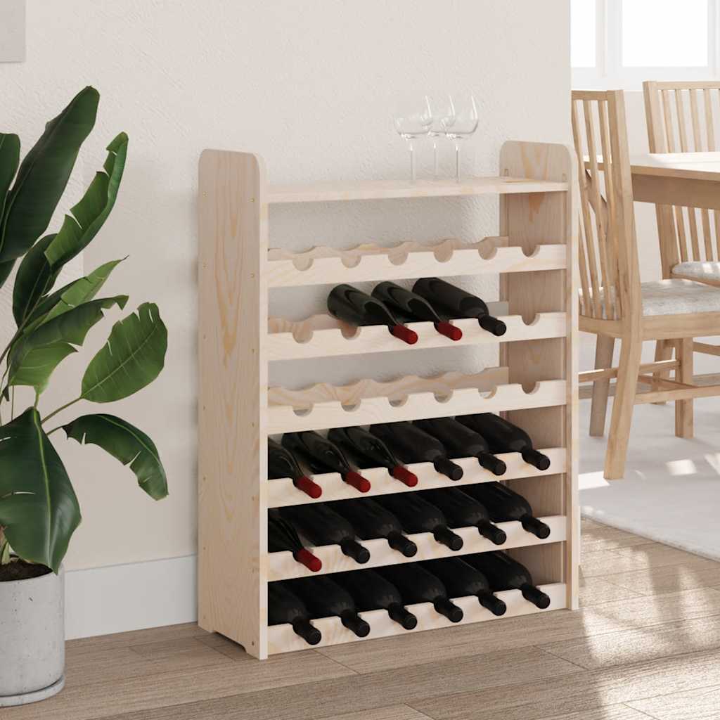 vinreol med topplade 67,5x25x87 cm massivt fyrretræ