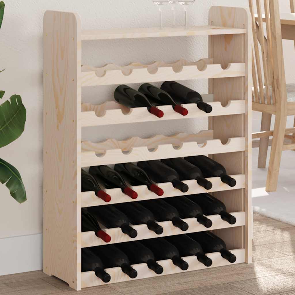 vinreol med topplade 67,5x25x87 cm massivt fyrretræ
