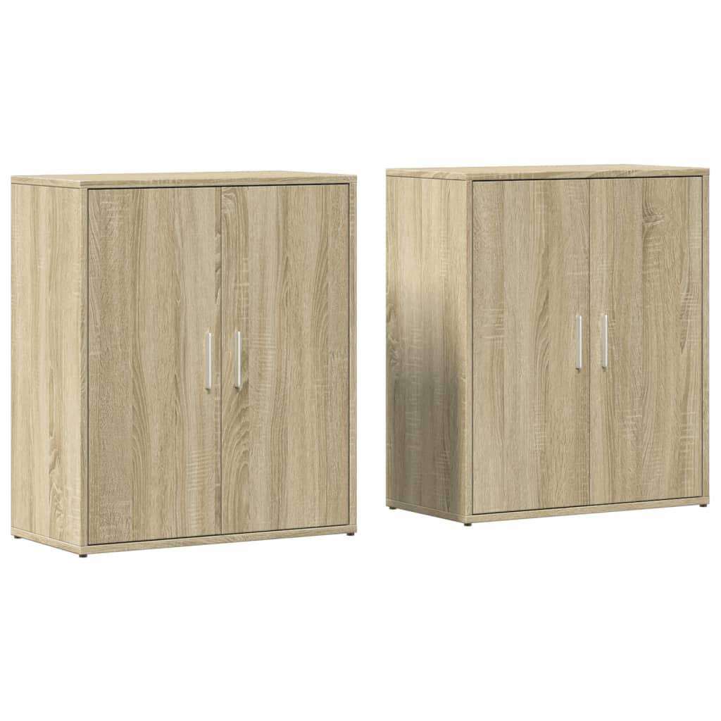skænke 2 stk. 60x31x70 cm konstrueret træ sonoma-eg