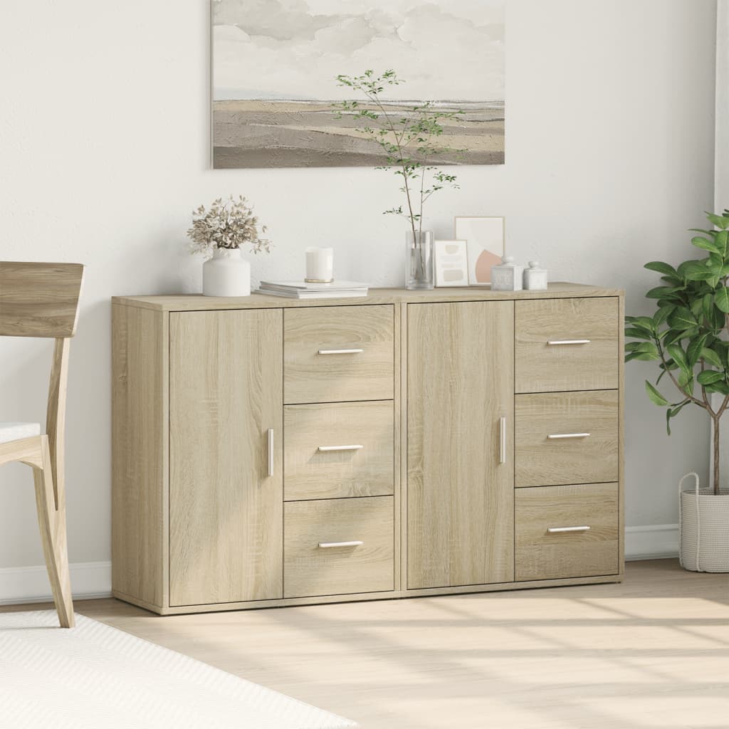 skænke 2 stk. 60x31x70 cm konstrueret træ sonoma-eg