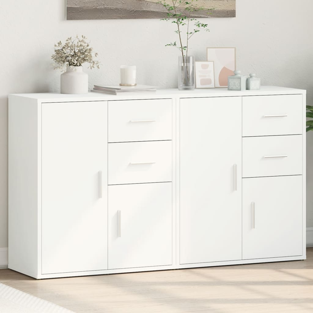 skænke 2 stk. 60x31x70 cm konstrueret træ hvid