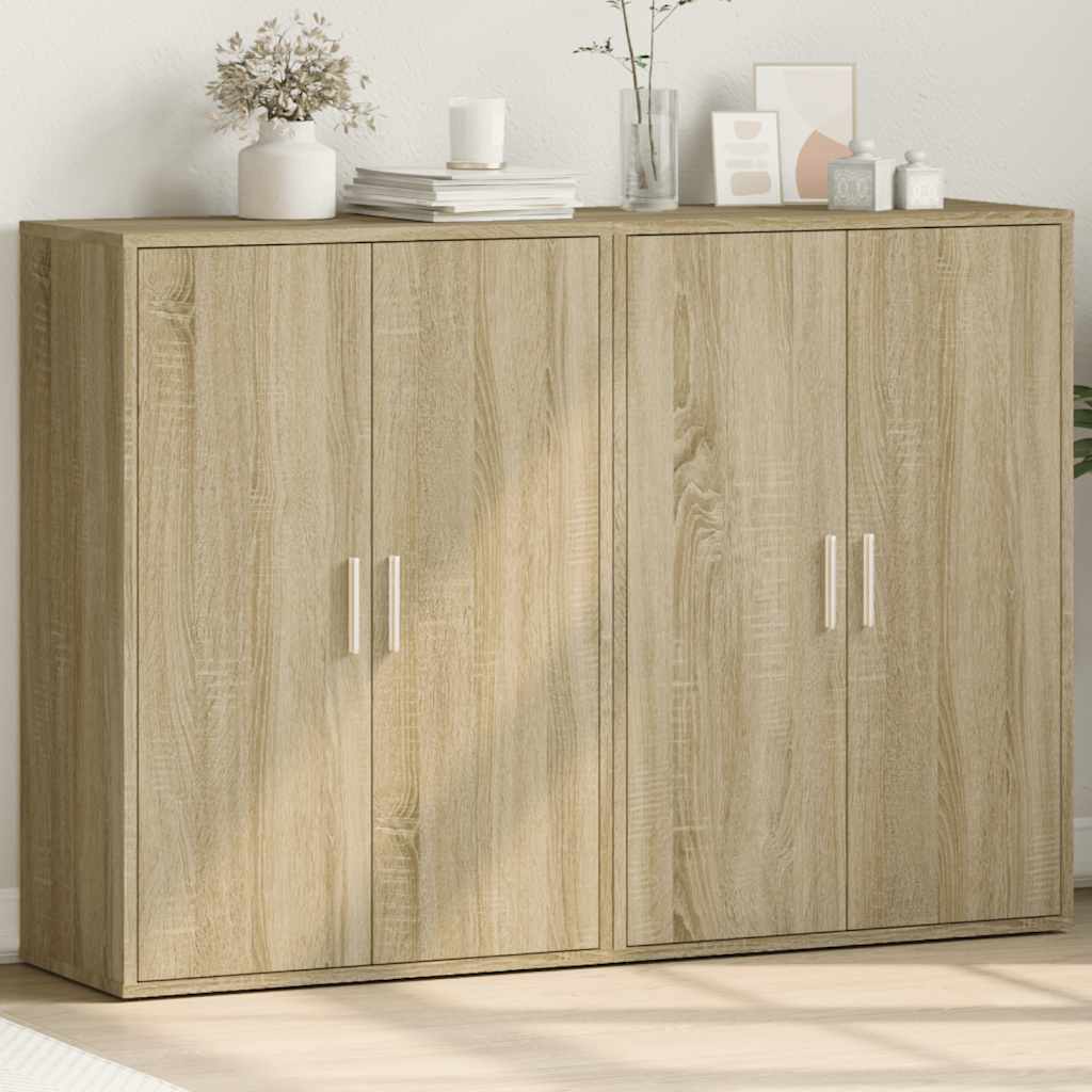 kommoder 2 stk. 60x31x84 cm konstrueret træ sonoma-eg