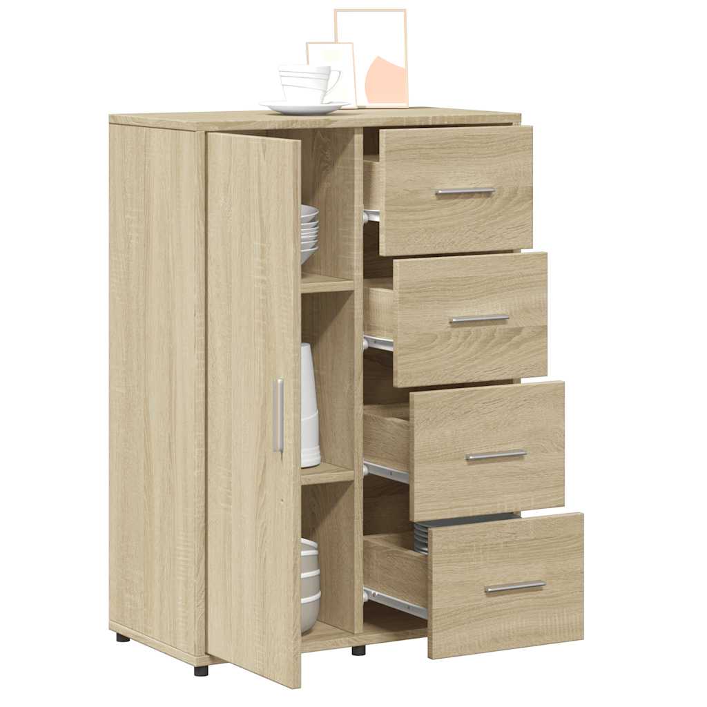kommoder 2 stk. 60x31x84 cm konstrueret træ sonoma-eg