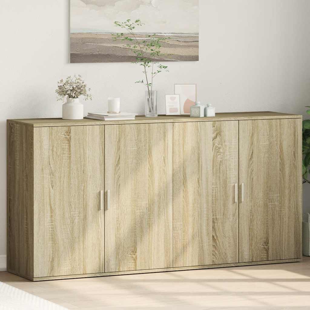 skænke 2 stk. 79x38x80 cm konstrueret træ sonoma-eg