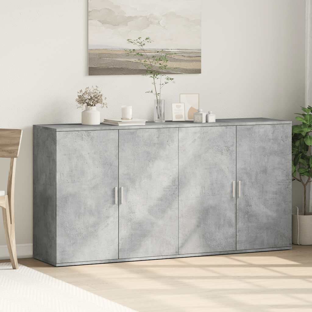 skænke 2 stk. 79x38x80 cm konstrueret træ betongrå