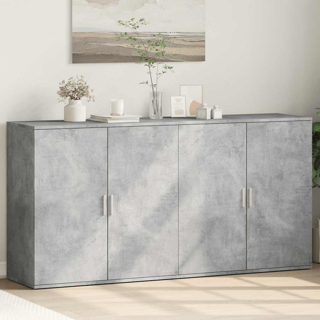 skænke 2 stk. 79x38x80 cm konstrueret træ betongrå