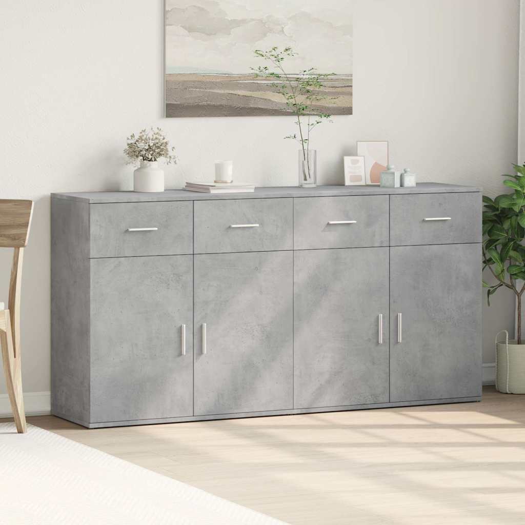skænke 2 stk. 79x38x80 cm konstrueret træ betongrå