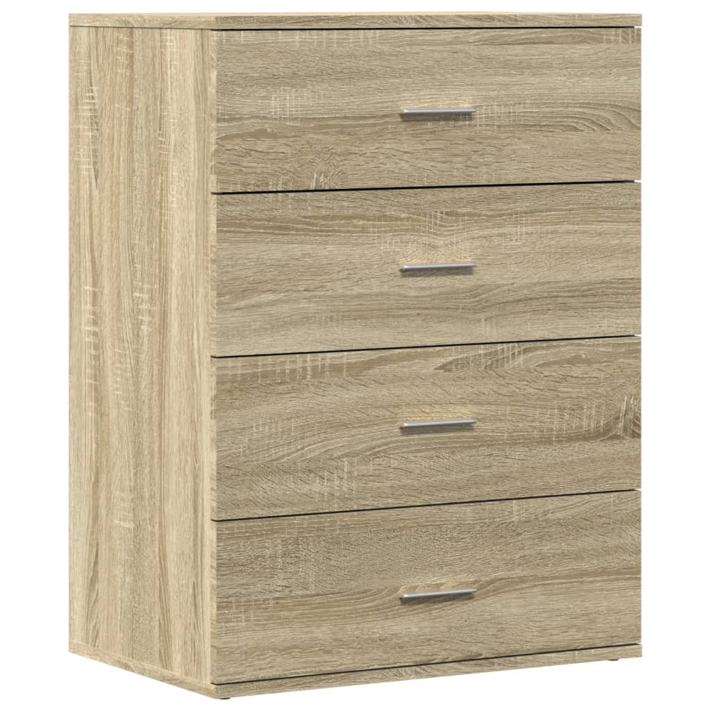 kommoder 2 stk. 60x39x80 cm konstrueret træ sonoma-eg