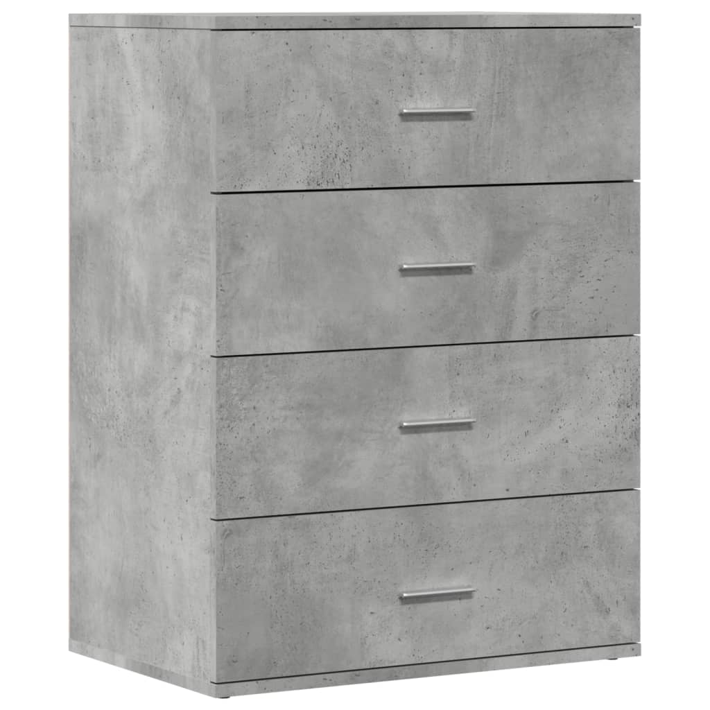 kommoder 2 stk. 60x39x80 cm konstrueret træ betongrå