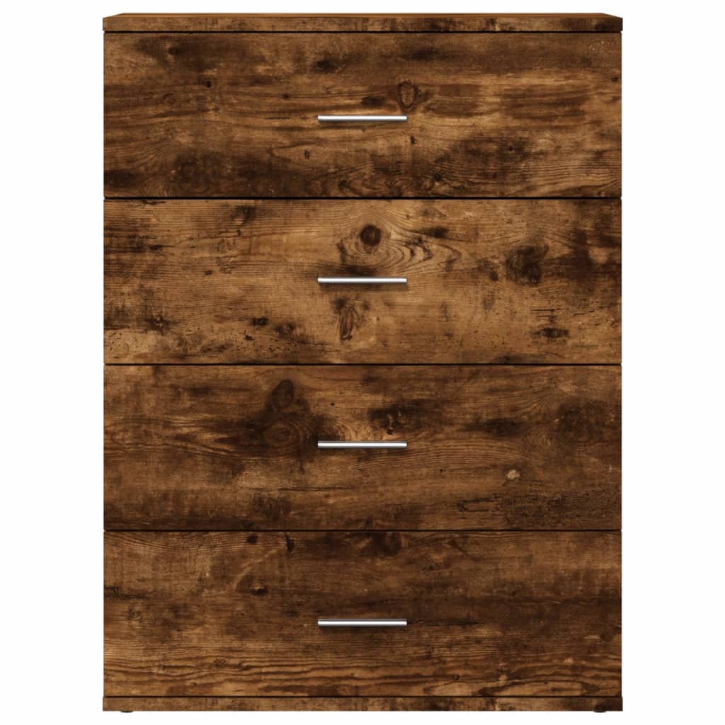 kommoder 2 stk. 60x39x80 cm konstrueret træ røget egetræsfarve