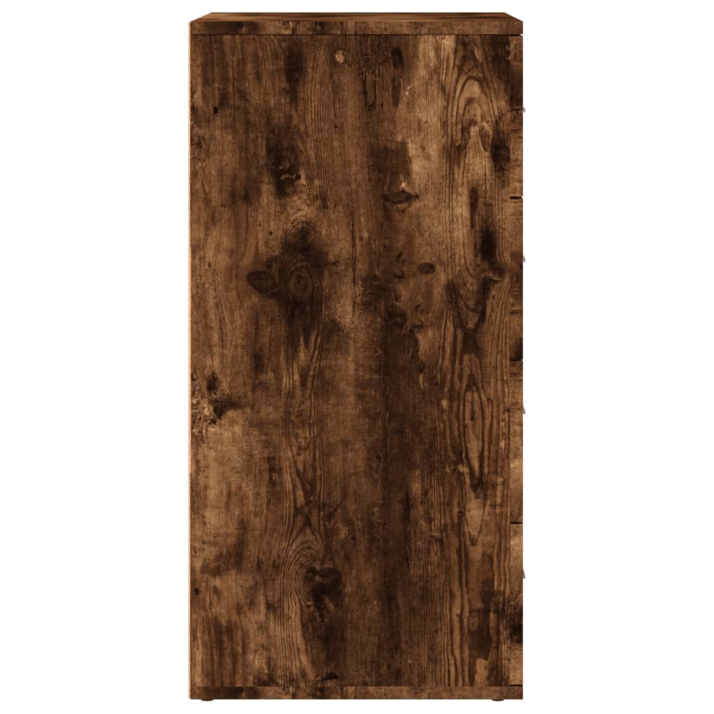 kommoder 2 stk. 60x39x80 cm konstrueret træ røget egetræsfarve