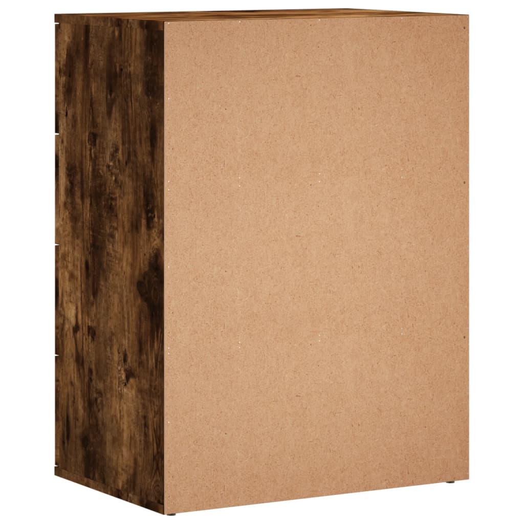 kommoder 2 stk. 60x39x80 cm konstrueret træ røget egetræsfarve