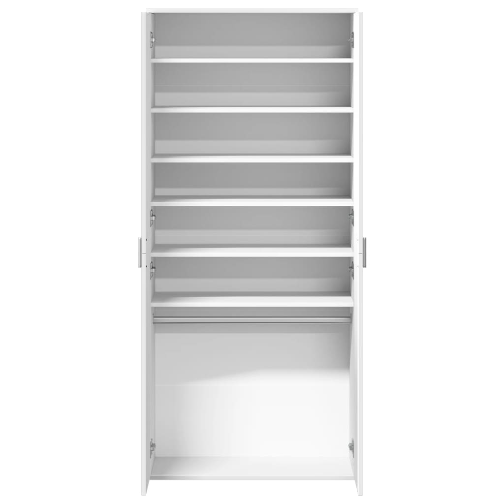 skoskab 80x39x178 cm konstrueret træ hvid