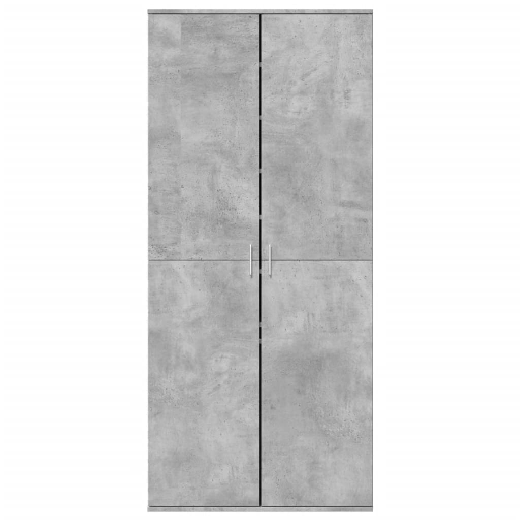 skoskab 80x39x178 cm konstrueret træ betongrå