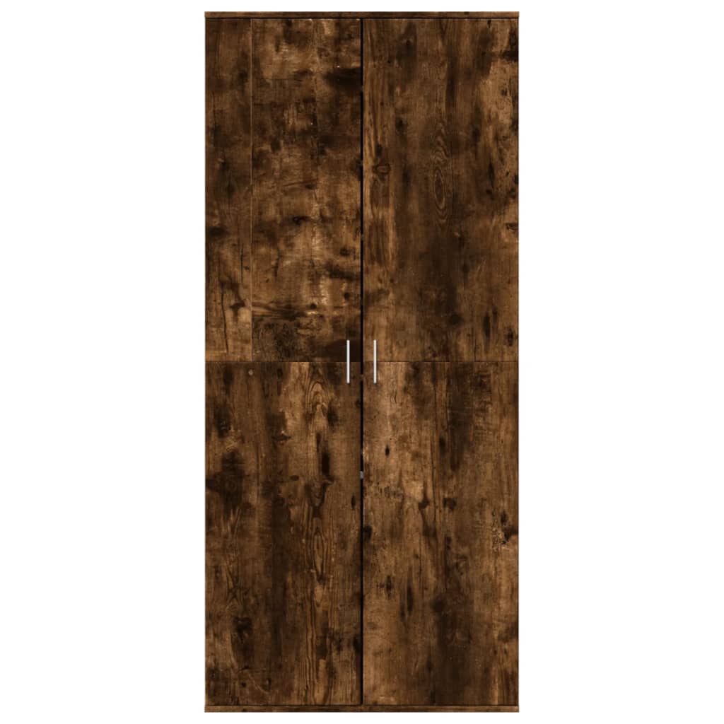 skoskab 80x39x178 cm konstrueret træ røget egetræsfarve
