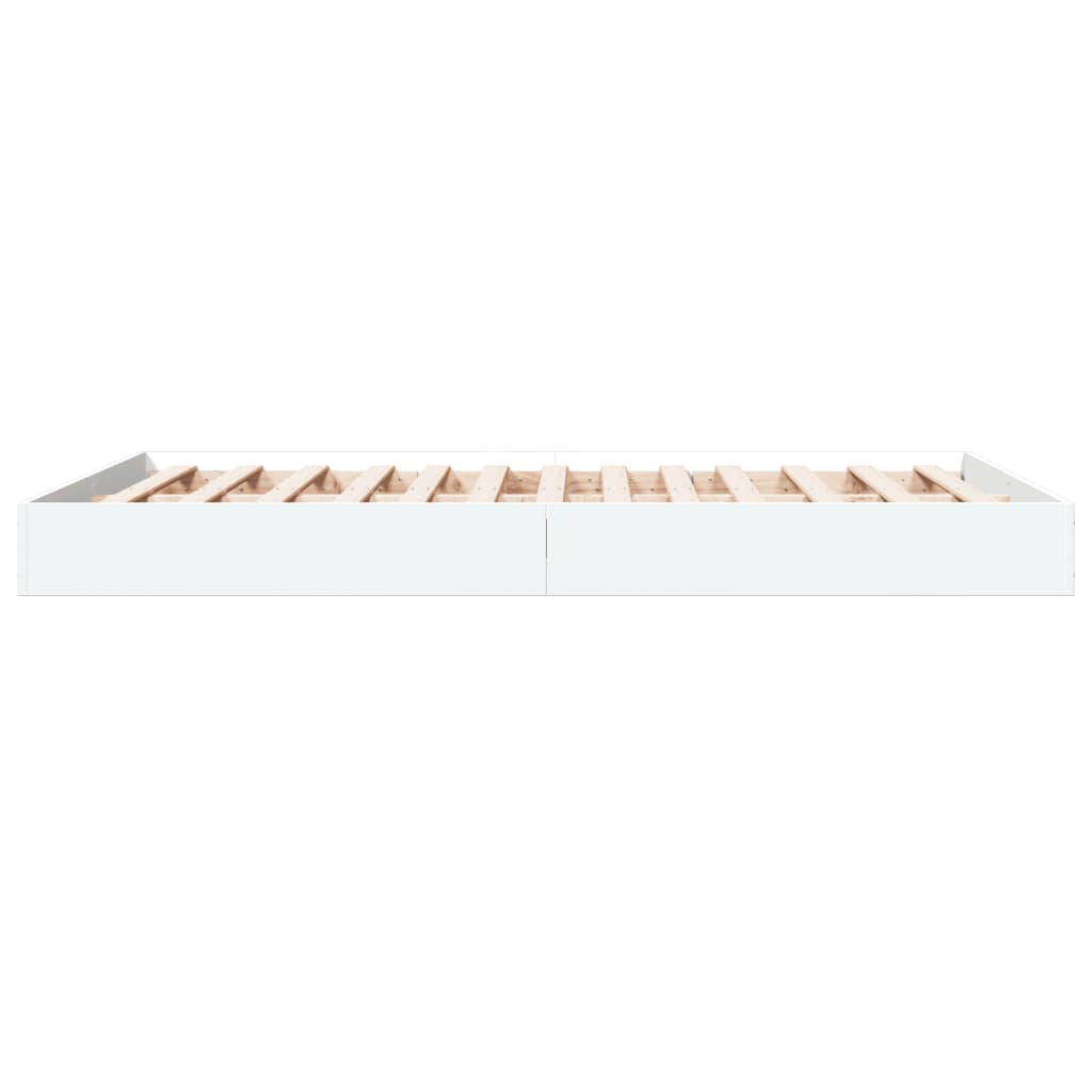 sengestel 135x190 cm konstrueret træ hvid