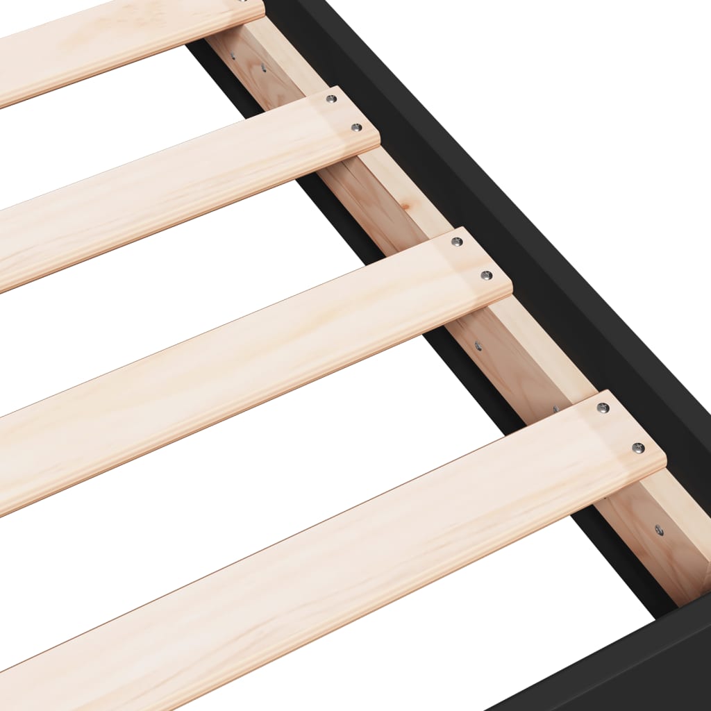 sengeramme 100x200 cm konstrueret træ sort