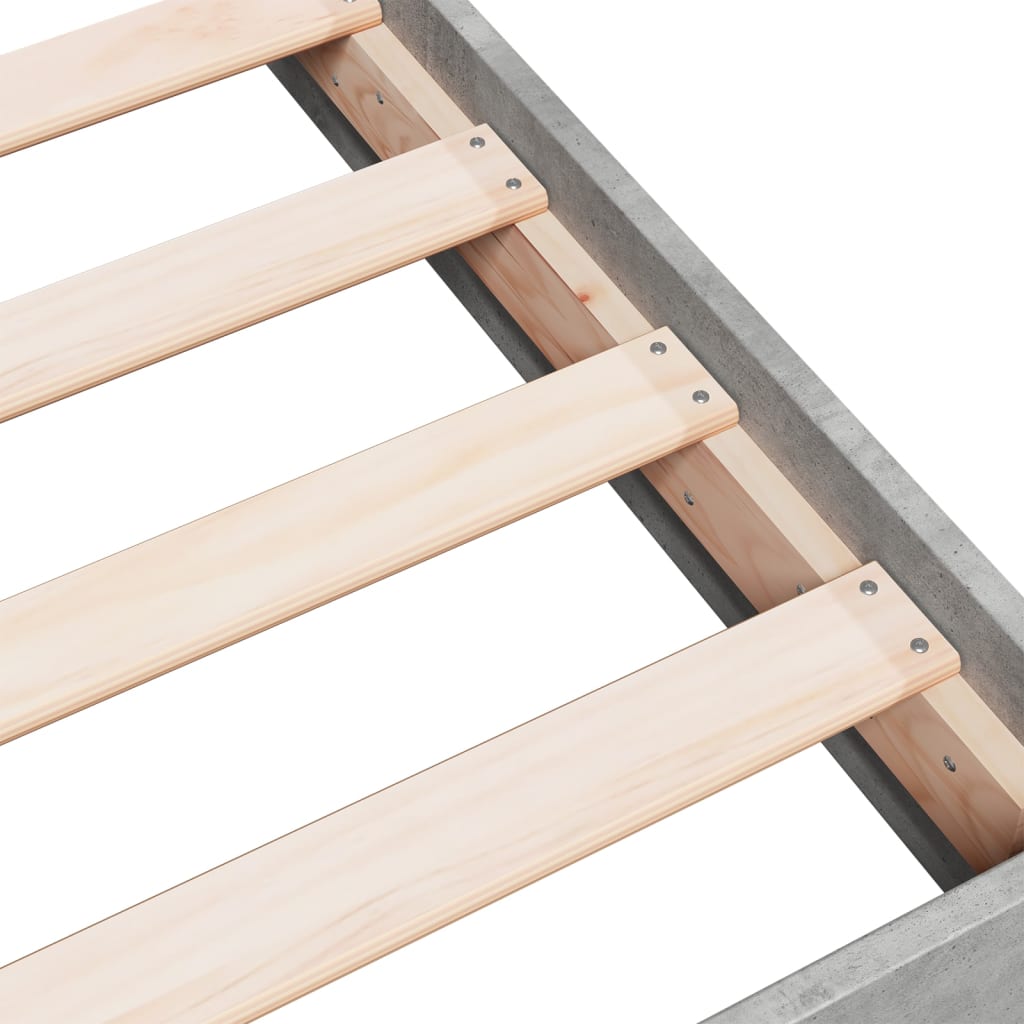 sengeramme 75x190 cm konstrueret træ betongrå