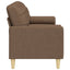 3-personers sofa med pyntepuder 210 cm stof brun