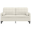 2-personers sofa med pyntepuder 140 cm velour cremefarvet