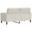 2-personers sofa med pyntepuder 140 cm velour cremefarvet