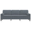 3-personers sofa med pyntepuder 210 cm fløjl mørkegrå