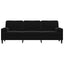 3-personers sofa med pyntepuder 210 cm fløjl sort